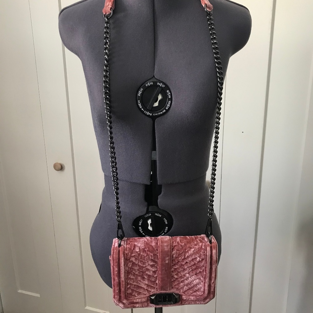 Rebecca Minkoff Crushed Pink Velvet Purse